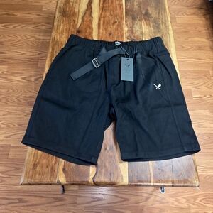 Distorted People Men's Black Shorts with Belt